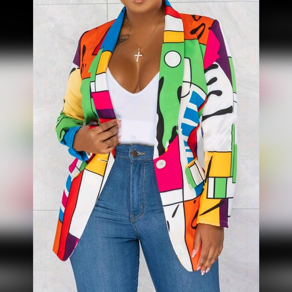 Colorful Abstract Women's Blazer